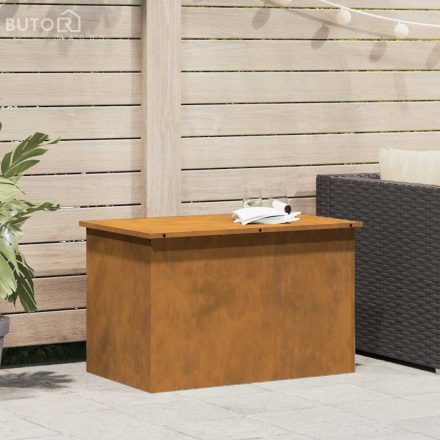 vidaXL Kültéri Tároló Doboz Barna 80 x 50.5 x 50 cm időjárásálló acél