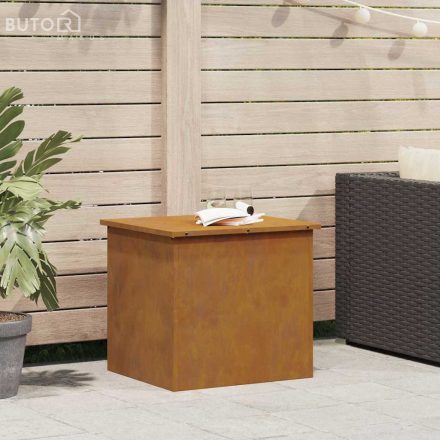 vidaXL Kültéri Tároló Doboz Barna 55 x 50.5 x 50 cm időjárásálló acél
