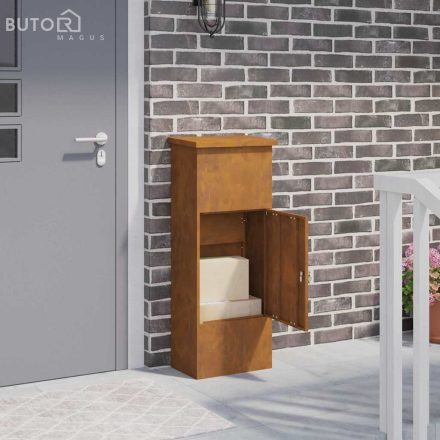 vidaXL Csomagzáró doboz Rozsdás 44.5 x 29 x 110.5 cm időjárásálló acél