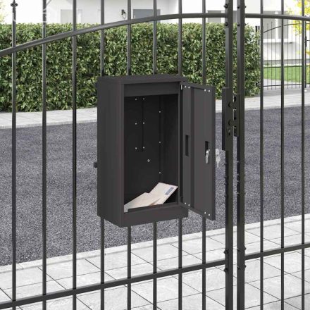 vidaXL postaláda Fekete 30 x 23 x 55 cm Acél