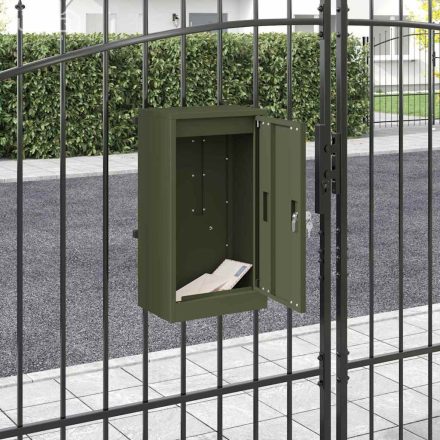 vidaXL postaláda Oliva zöld 30 x 23 x 55 cm Acél