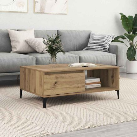 vidaXL Dohányzóasztal kézműves tölgy 90 x 60 x 35 cm Faanyag