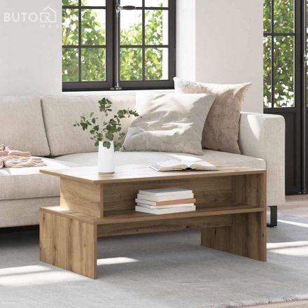 vidaXL Dohányzóasztal kézműves tölgy 90 x 55 x 42.5 cm Faanyag