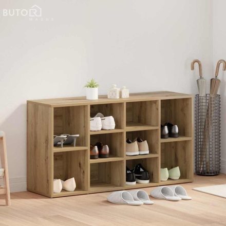 vidaXL Cipőpad polcokkal kézműves tölgy 103 x 30 x 54.5 cm Faanyag