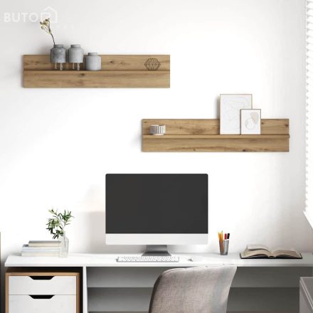 vidaXL Falpolcok 2 pcs kézműves tölgy 80 x 11.5 x 18 cm Faanyag