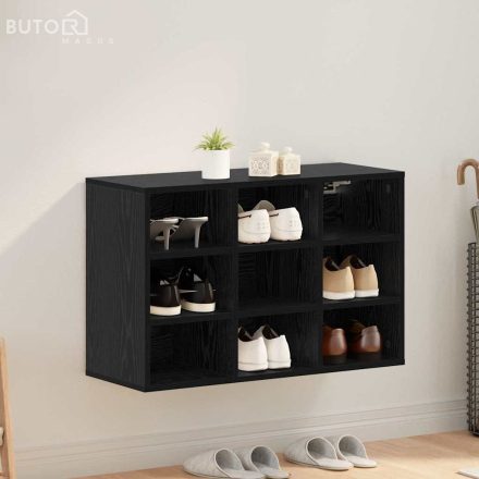 vidaXL Cipőszekrény polcokkal Musta tammi 77.5 x 30 x 51 cm Faanyag