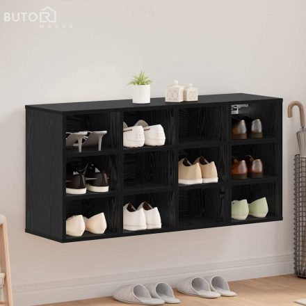 vidaXL Cipőszekrény polcokkal Musta tammi 103 x 30 x 51 cm Faanyag