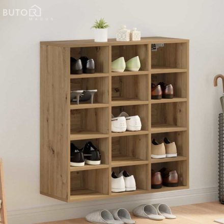 vidaXL Cipőszekrény kézműves tölgy 77.5 x 30 x 83.5 cm Faanyag