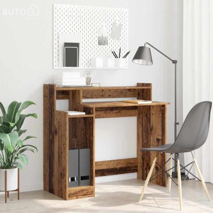 vidaXL Asztal with Desk Lamps polcokkal tárolóval Öreg fa 97 x 45 x 90 cm Faanyag