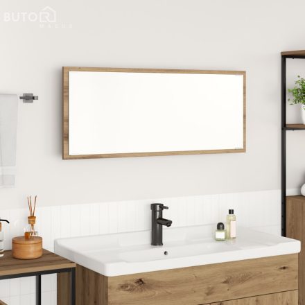 vidaXL Fürdőszoba Tükör Művészi tölgy Szerelt fa, Üveg 90 x 8.5 x 37 cm