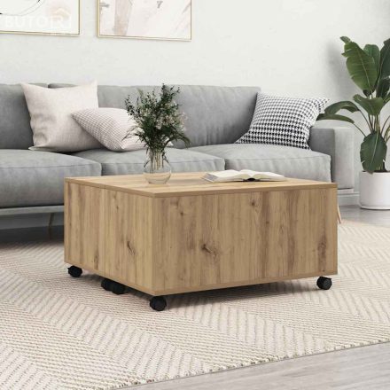 vidaXL Dohányzóasztal kézműves tölgy 75 x 75 x 38 cm Faanyag
