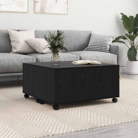 vidaXL Dohányzóasztal Musta tammi 75 x 75 x 38 cm Faanyag
