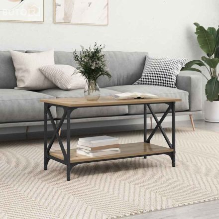 vidaXL Dohányzóasztal kézműves tölgy 80 x 45 x 45.5 cm Faanyag