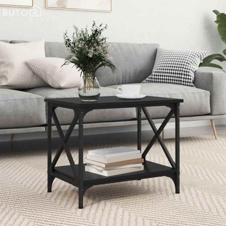 vidaXL Oldal asztal Musta tammi 55 x 38 x 45 cm Faanyag