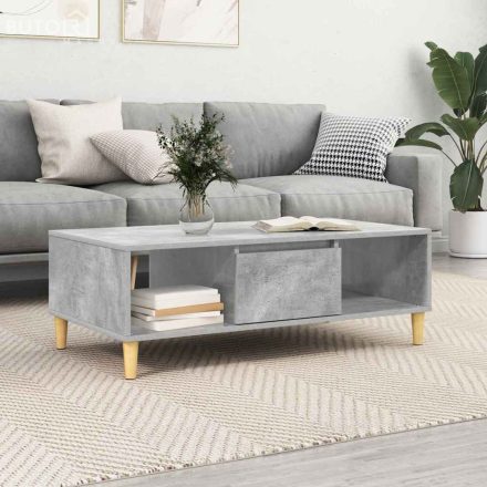 vidaXL Dohányzóasztal Beton szürke 103,5 x 60 x 35 cm Faanyag