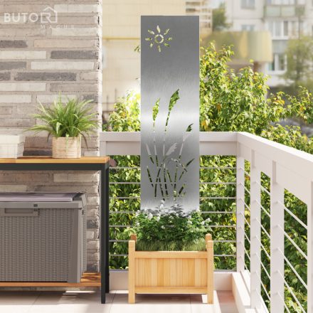 vidaXL Kerti dekoratív panel Egyéb Ezüst 32 x 140 cm Rozsdamentes acél