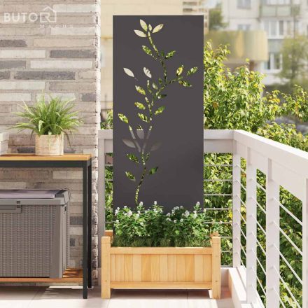 vidaXL Kerti dekoratív panel Fekete 50 x 140 cm Hidegen hengerelt acél