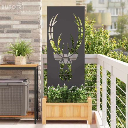 vidaXL Kerti dekoratív panel Fekete 50 x 140 cm Hidegen hengerelt acél