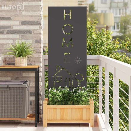 vidaXL Kerti dekoratív panel Fekete 50 x 140 cm Hidegen hengerelt acél