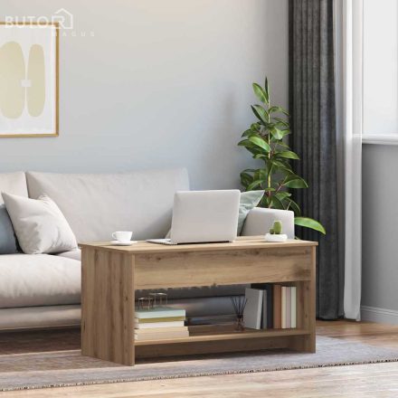 vidaXL Dohányzóasztal kézműves tölgy 102 x 50 x 52.5 cm Faanyag