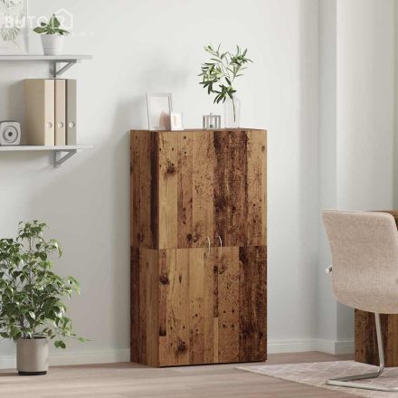 vidaXL Irodai szekrény polcokkal Öreg fa 60 x 32 x 115 cm Faanyag