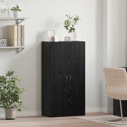 vidaXL Irodai szekrény polcokkal Musta tammi 60 x 32 x 115 cm Faanyag