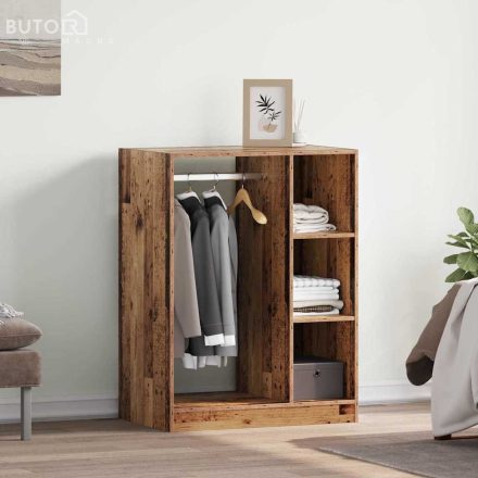 vidaXL Ruhásszekrény polcokkal Régi fa 77 x 48 x 102 cm Faanyag