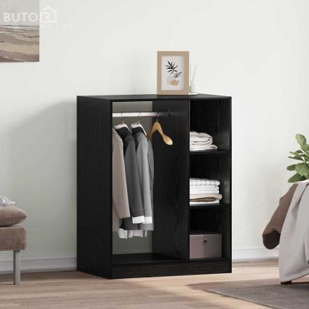 vidaXL Ruhásszekrény polcokkal Musta tammi 77 x 48 x 102 cm Faanyag