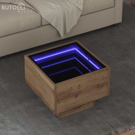 vidaXL Dohányzóasztal kézműves tölgy 40 x 40 x 30 cm Faanyag