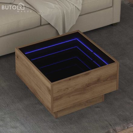 vidaXL Dohányzóasztal kézműves tölgy 50 x 50 x 30 cm Faanyag