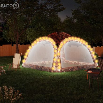 vidaXL terepszínű rendezvénysátor LED-del/4 oldalfallal 3,6x3,6x2,3 m