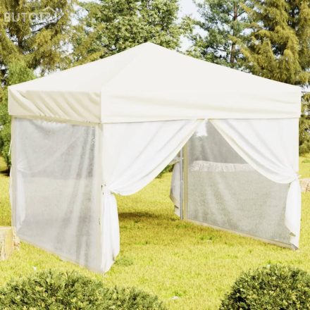 vidaXL krémszínű összecsukható rendezvénysátor oldalfalakkal 3 x 3 m
