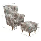 füles fotel puffal, szövet patchwork Viorica 1, ASTRID