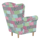 Füles fotel, szövet patchwork, CHARLOT
