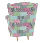 Füles fotel, szövet patchwork, CHARLOT