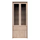 Vitrines szekrény, DTD laminált, tölgy sonoma, NORTY TYP 3