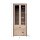 Vitrines szekrény, DTD laminált, tölgy sonoma, NORTY TYP 3