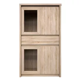   Vitrines szekrény, DTD laminált, tölgy sonoma, NORTY TYP 7