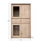 Vitrines szekrény, DTD laminált, tölgy sonoma, NORTY TYP 7