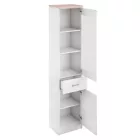 Vitrines szekrény 1D1W1S, fehér/tölgy sonoma, univerzális, TOPTY TYP 03