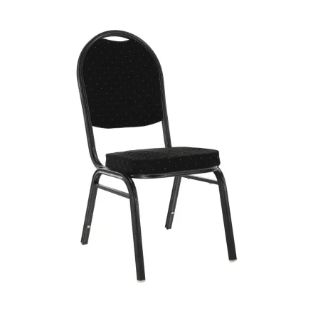 Szék, egymásba rakható, szövet fekete/szürke keret, JEFF 2  NEW