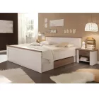 Ágykeret + 2db éjjeliszekrény, DTD fóliázott, sonoma tölgy trüffel/mandulafenyő fehér, LUMERA