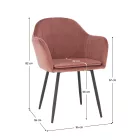 Dizájnos fotel, rózsaszínes barna Velvet anyag, ZIRKON