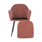 Dizájnos fotel, rózsaszínes barna Velvet anyag, ZIRKON