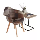 Dizájnos fotel, patchwork/bükk, TERST