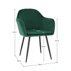 Dizájnos fotel, smaragd Velvet anyag, ZIRKON