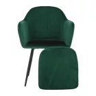 Dizájnos fotel, smaragd Velvet anyag, ZIRKON