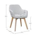 Dizájnos fotel, világosszürke/bükk, CLORIN NEW