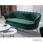 Pad Art-deco stílusban, smaragd Velvet anyag/gold króm-arany, NOBLIN