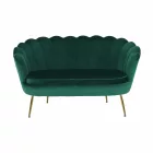 Pad Art-deco stílusban, smaragd Velvet anyag/gold króm-arany, NOBLIN